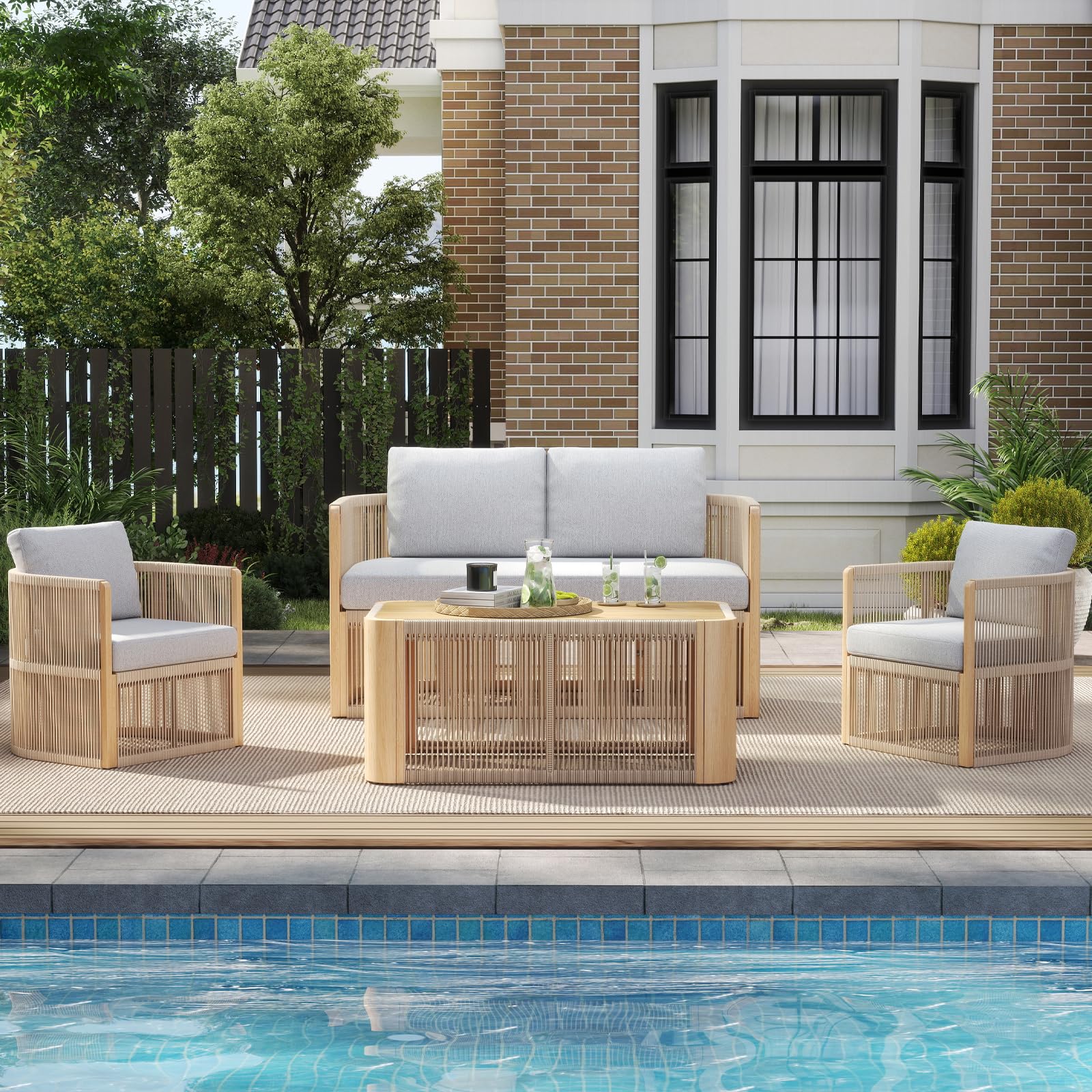 Woven Rope Outdoor Armchair Set of 2 - 1621AC - Image 21