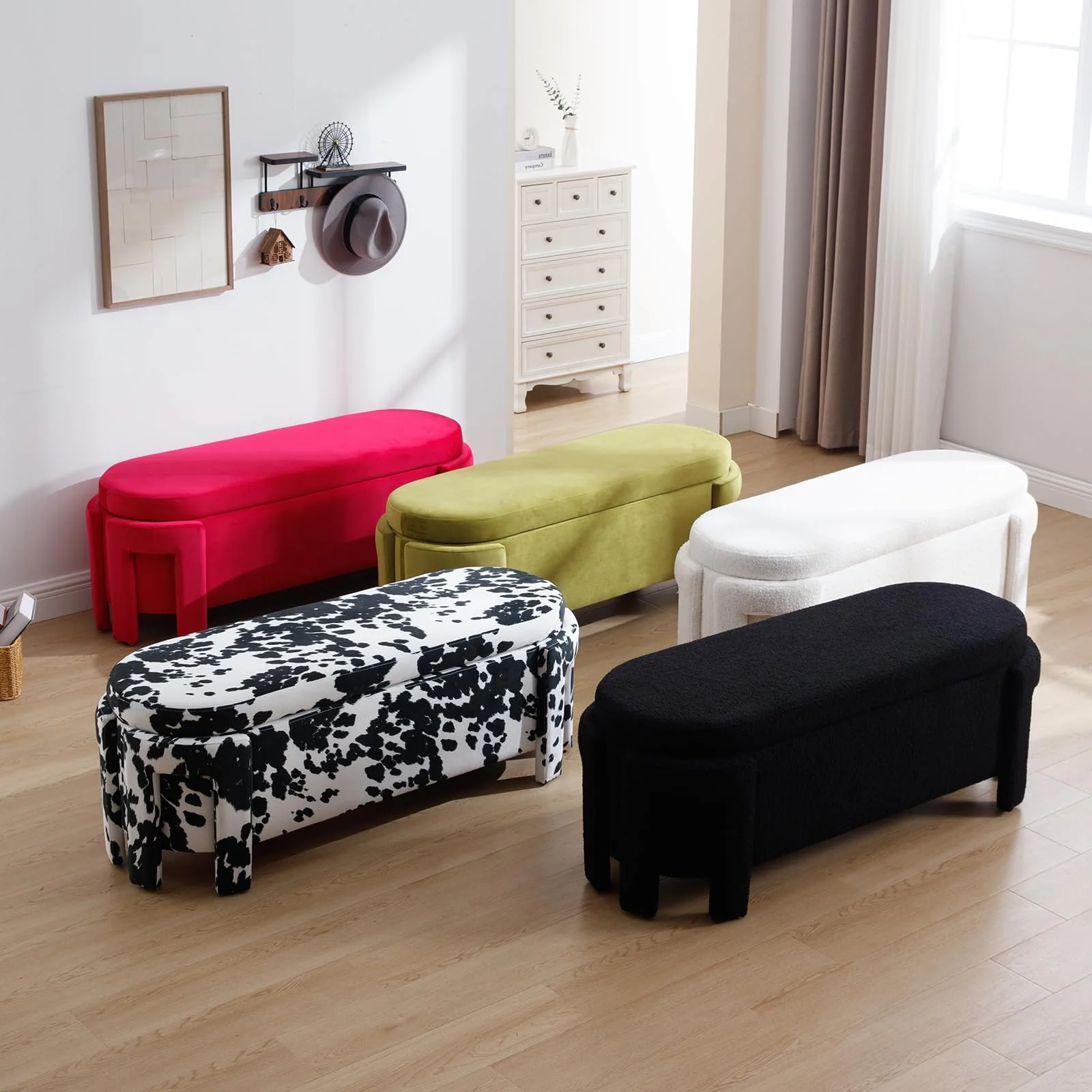 Modern Velvet Storage Entryway Bench - 2630BH - Image 18